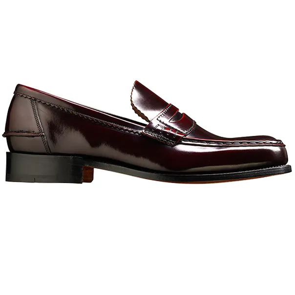 40% OFF BARKER Caruso Shoes - Mens Loafers - Burgundy Hi-Shine - Size: UK 8.5