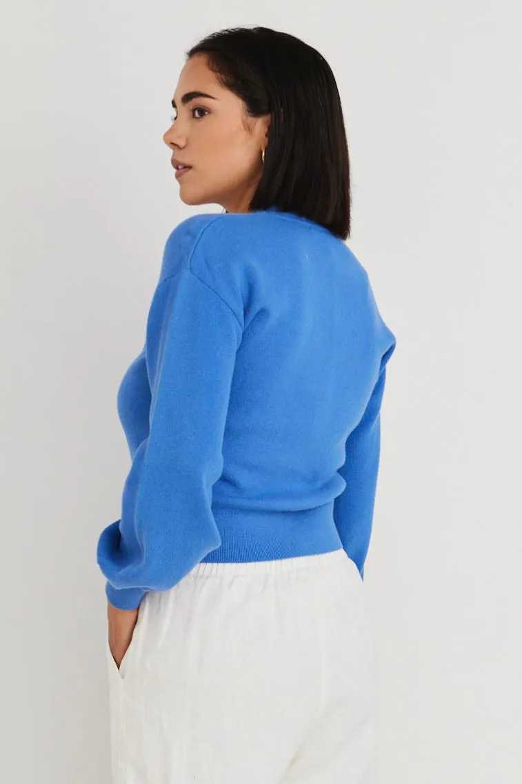 Agatha French Blue Fine Knit Cardigan