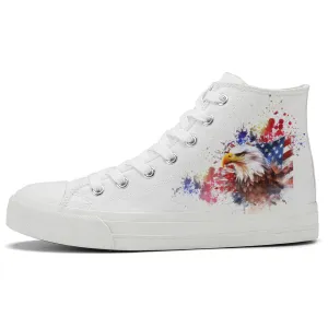 American Flag Eagle High Top Canvas Shoes