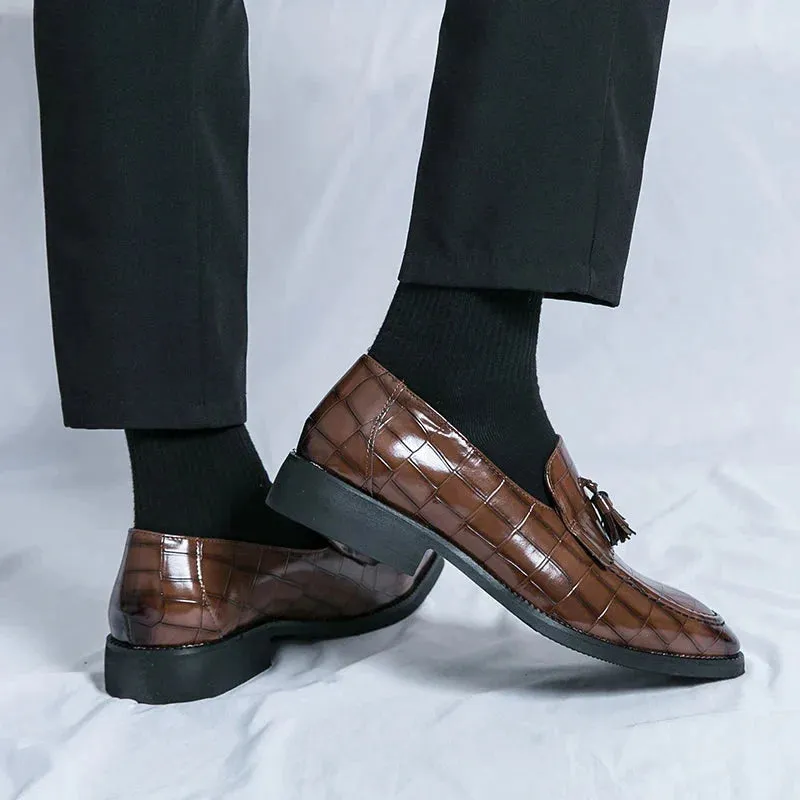 Amozae- Janggi Croc Patent Tassel Loafers