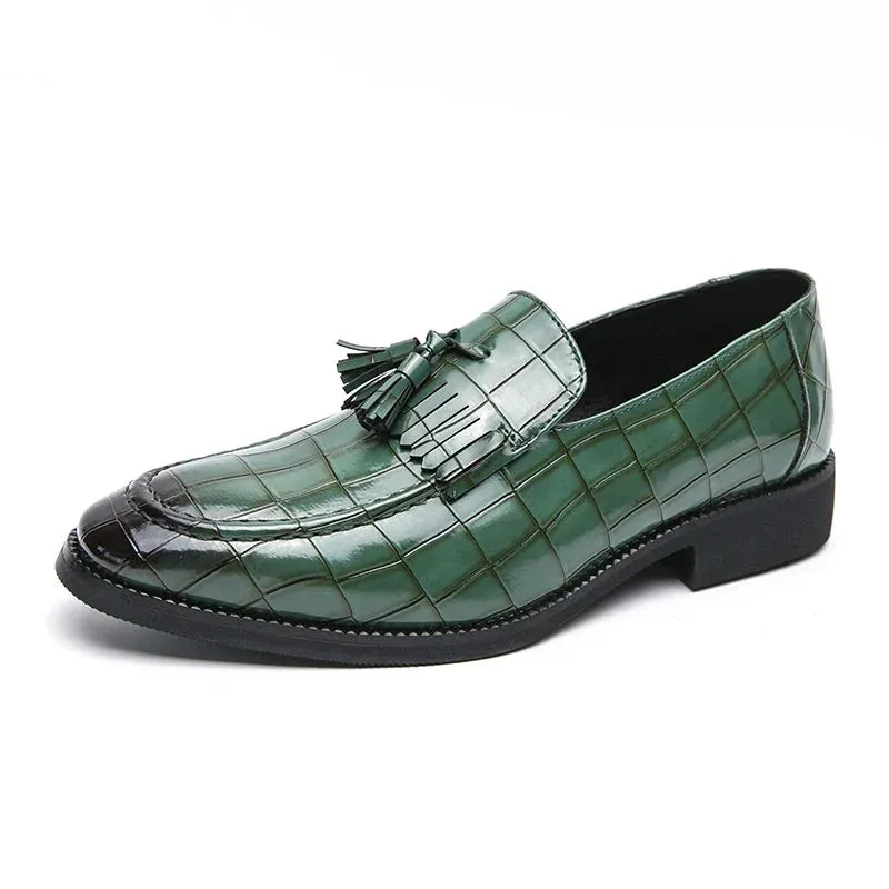 Amozae- Janggi Croc Patent Tassel Loafers