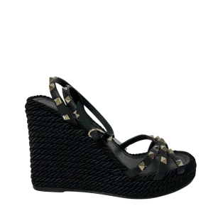 Braided Platform Wedge Black 39