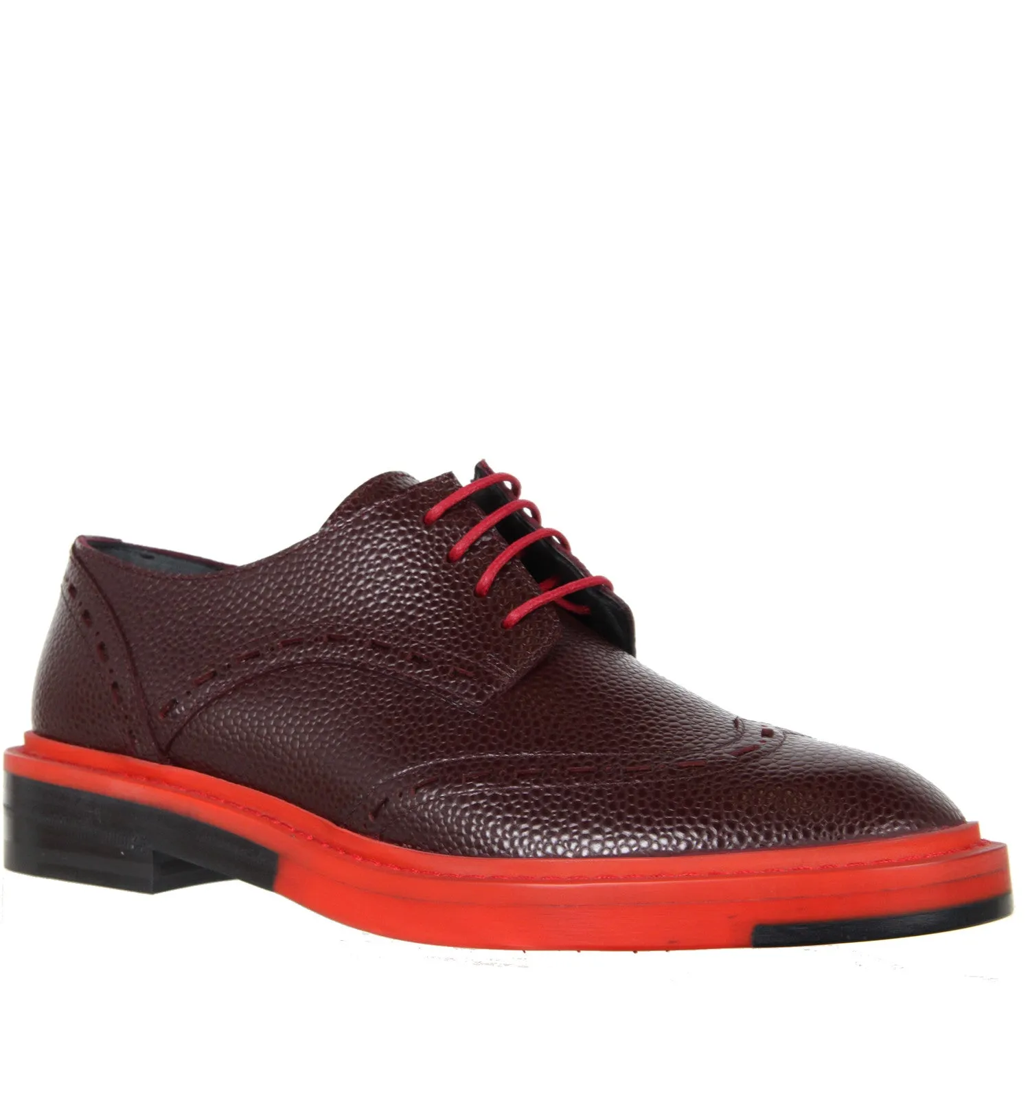 Brogue Bi-Colour Caviar Grain, Cherry