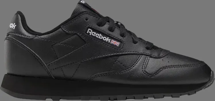 Classic leather big kid 'triple black' Reebok sneakers, black