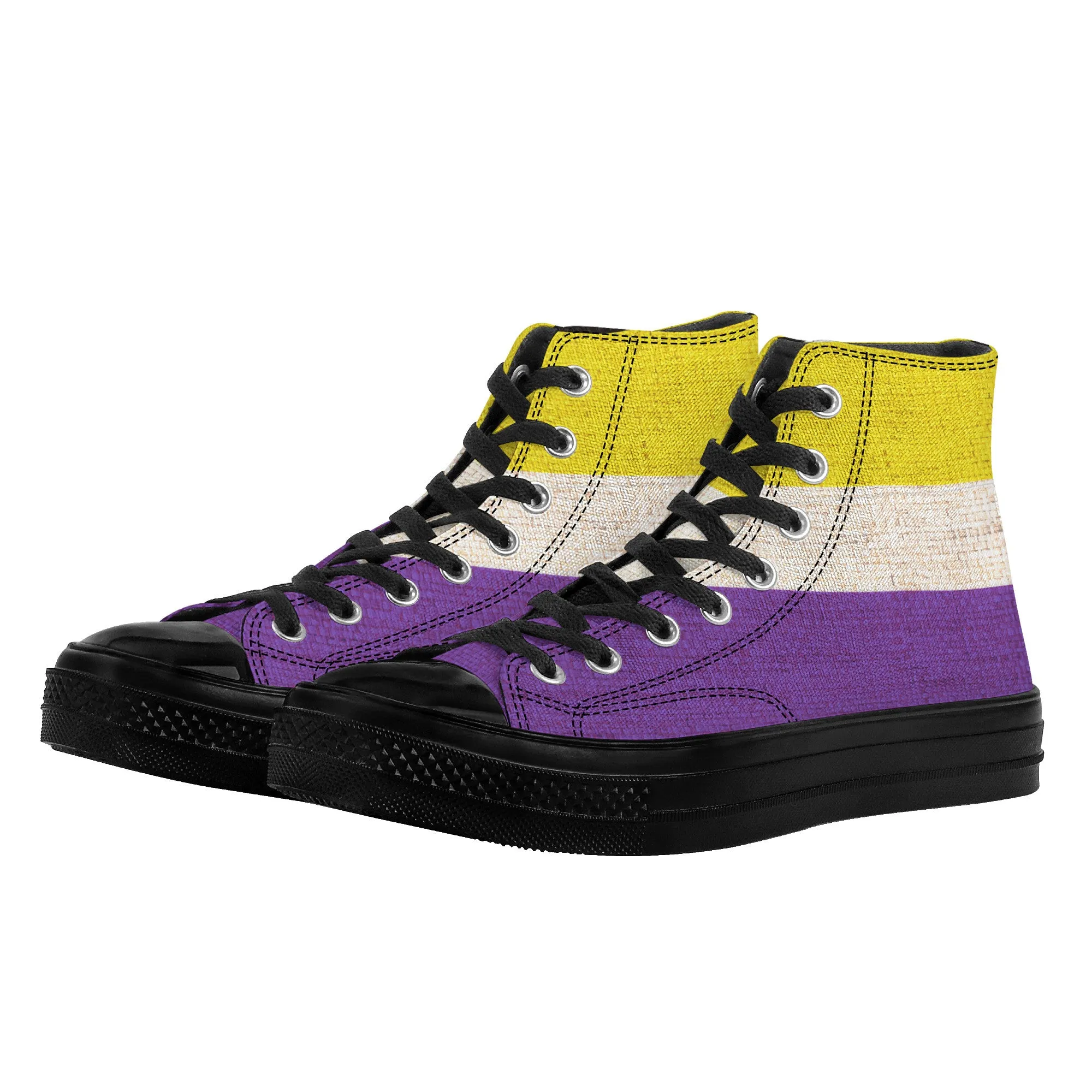 Cool shoes by Gayla Fox | Black High Top Customized | Shoe Zero