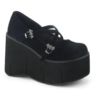 Demonia KERA-10 | Black  Velvet Mary Janes