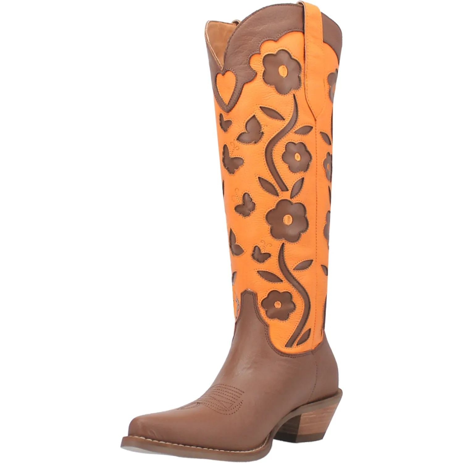 Dingo Womens Goodness Gracious Brown Leather Cowboy Boots