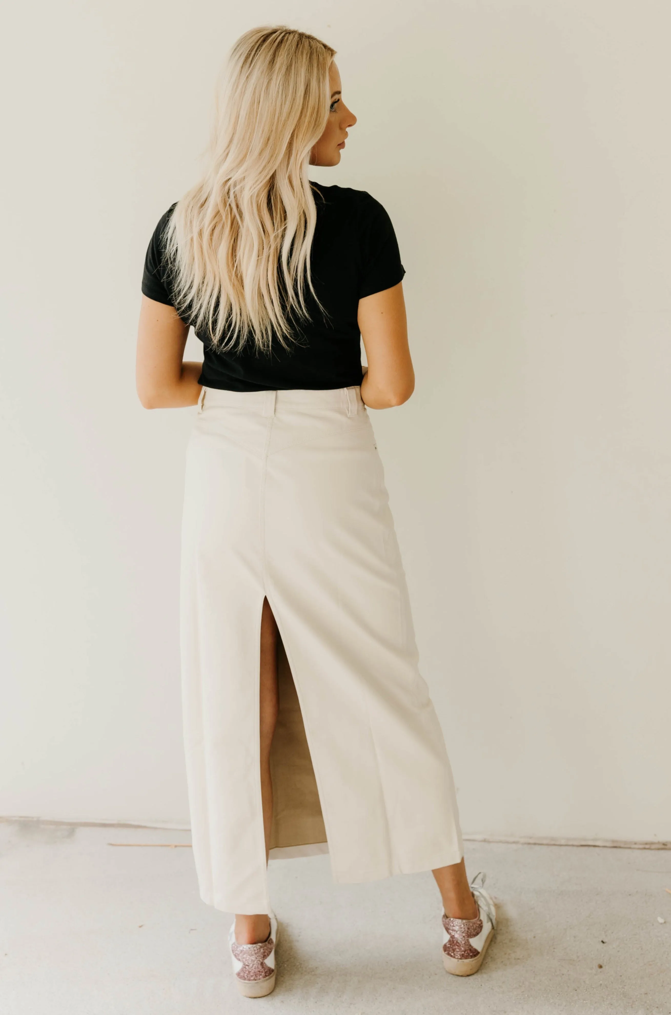 Free People City Slicker Vegan Maxi Skirt