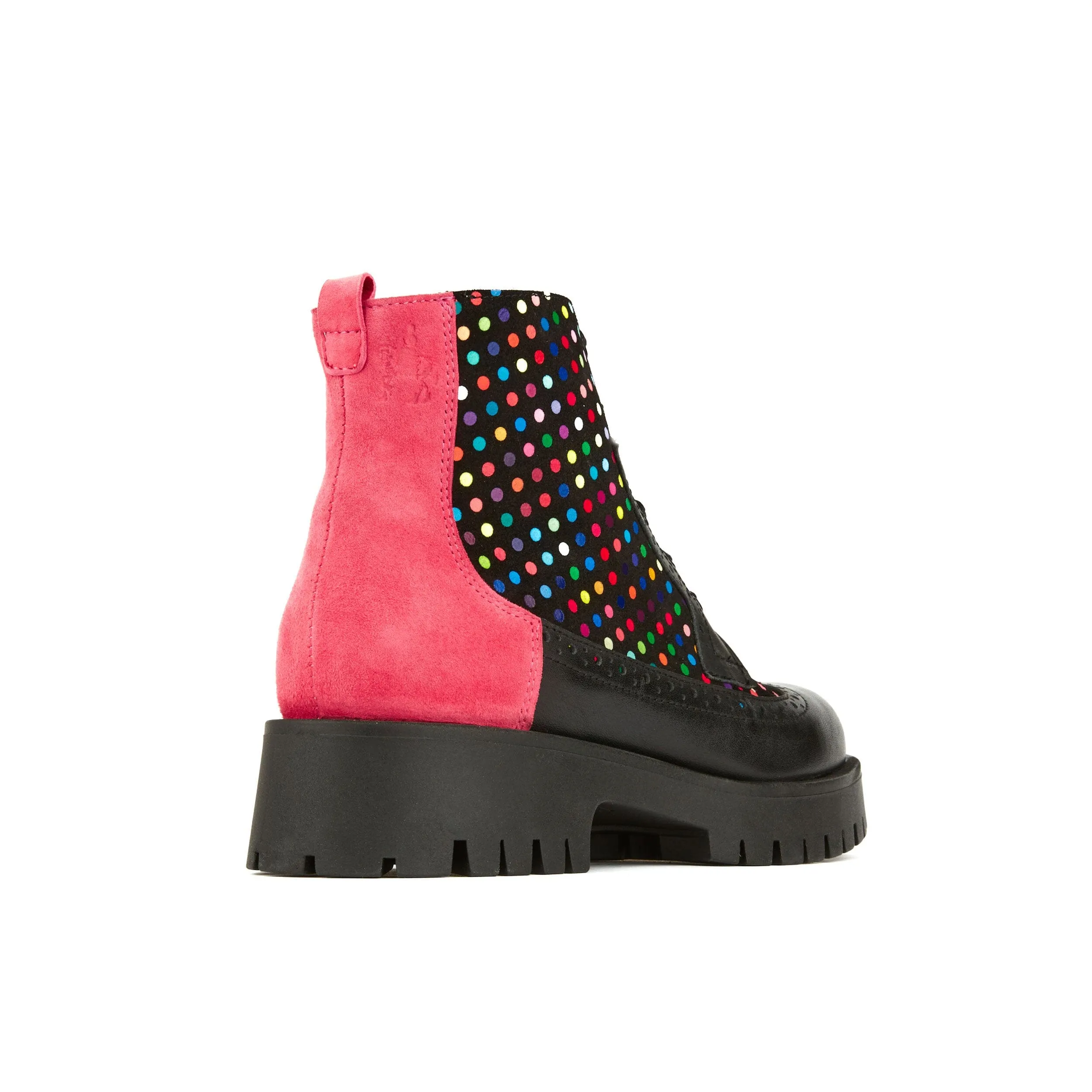 Hatter Platform - Black & Pink & Multi Disco Dots