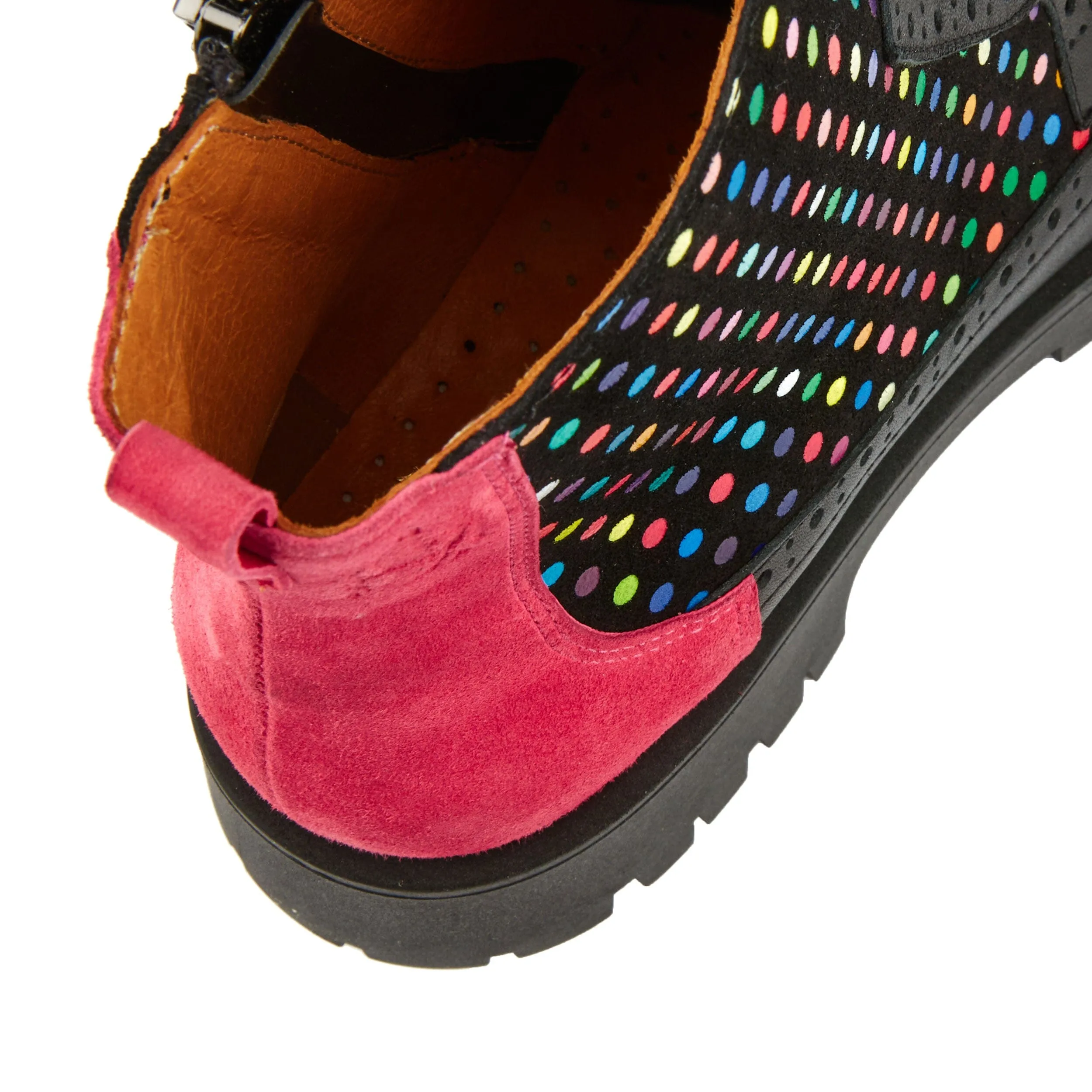 Hatter Platform - Black & Pink & Multi Disco Dots