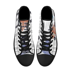 High-Top Misha Women Canvas Shoes - Black