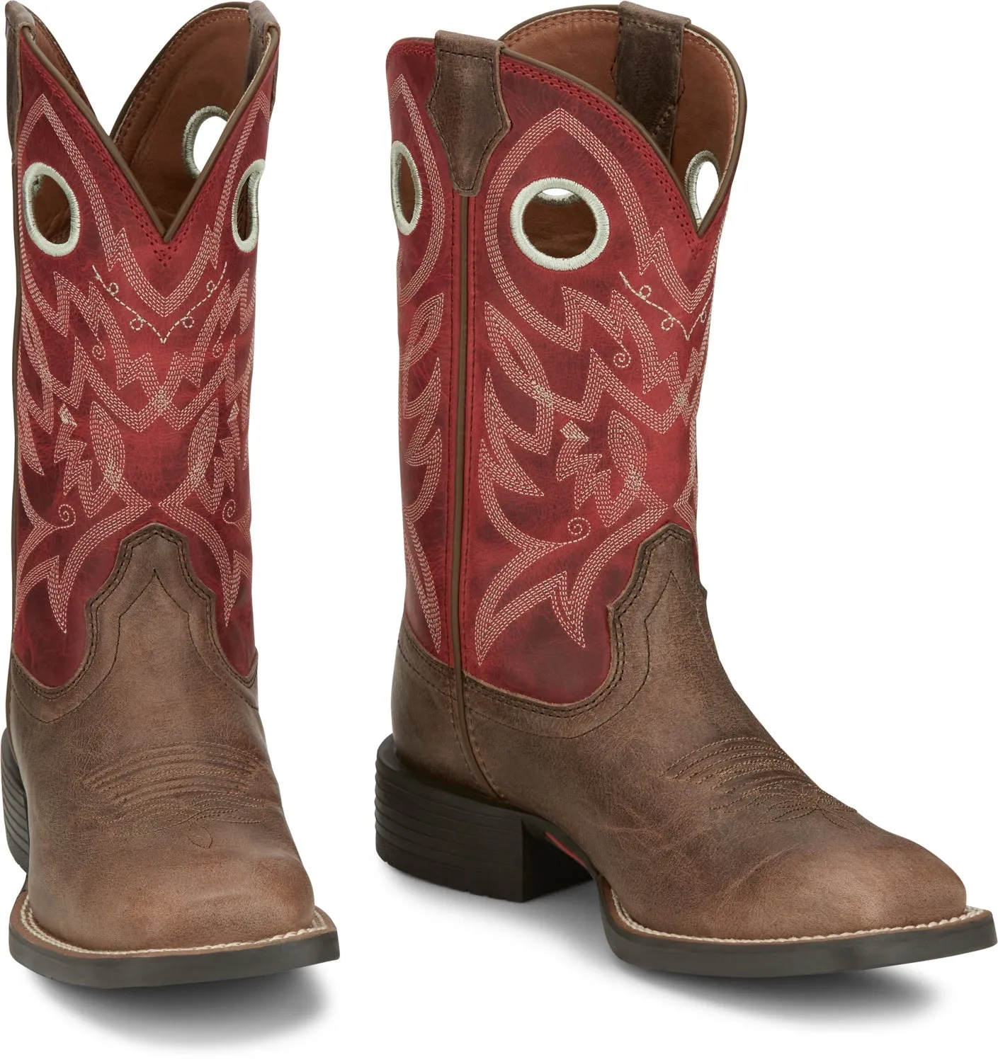 Justin Womens Liberty River Stone Leather Cowboy Boots