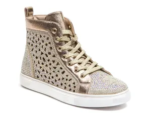 Lady Couture New York High Top Sneakers, Metallic Gold