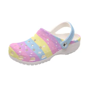 Rainbow Ribbon Classic Clogs Women's Shoes