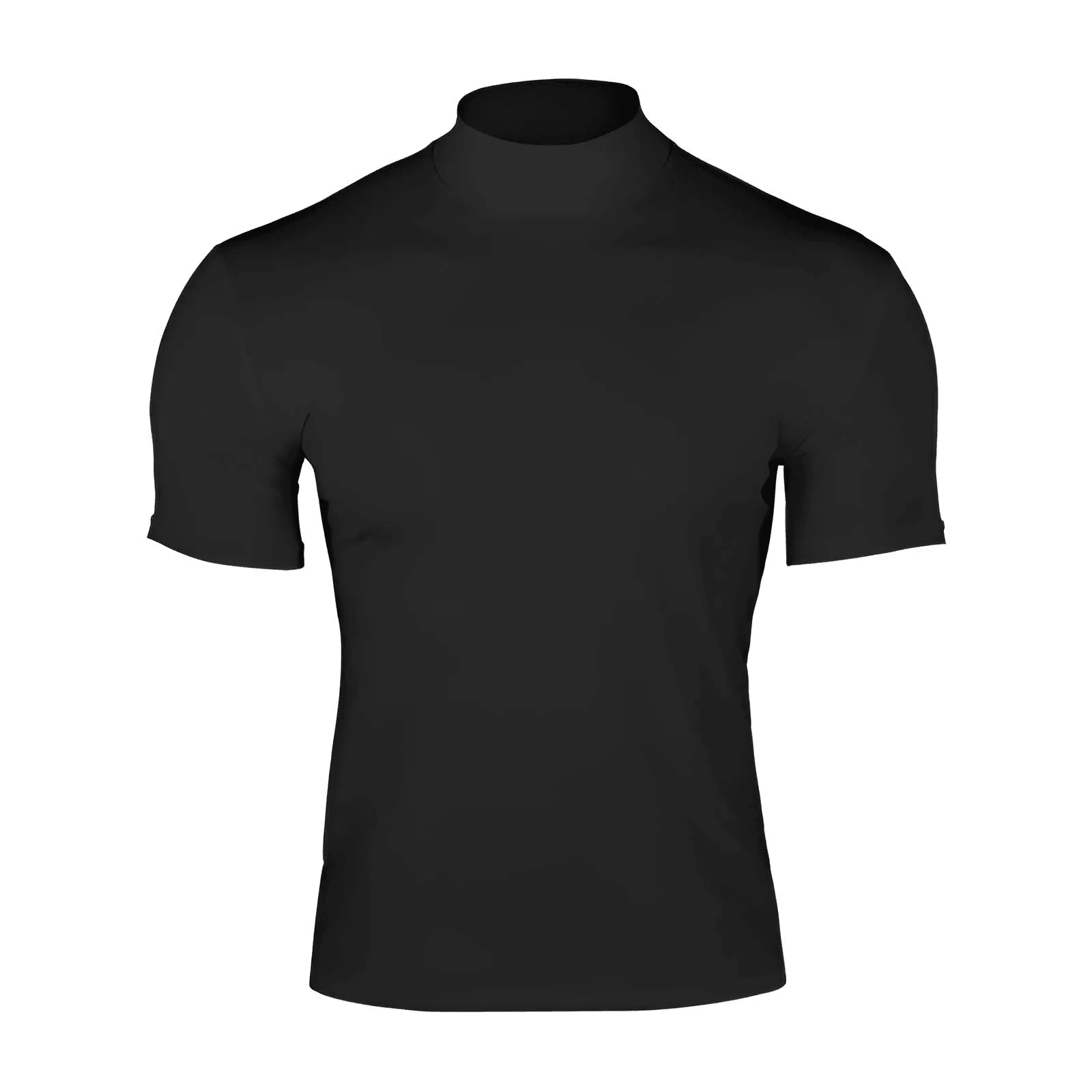 Short Sleeve Turtleneck Men's Tight T-Shirt