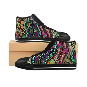 Swirly Rainbow Women's High-top Sneakers