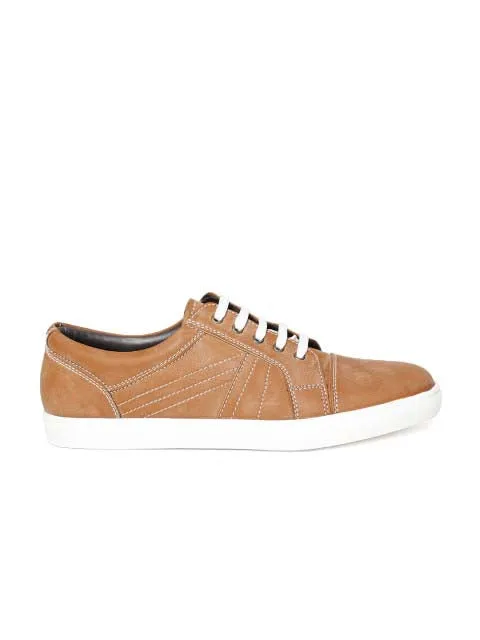 Tan Burnish Lace-up Sneakers