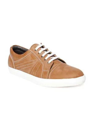 Tan Burnish Lace-up Sneakers