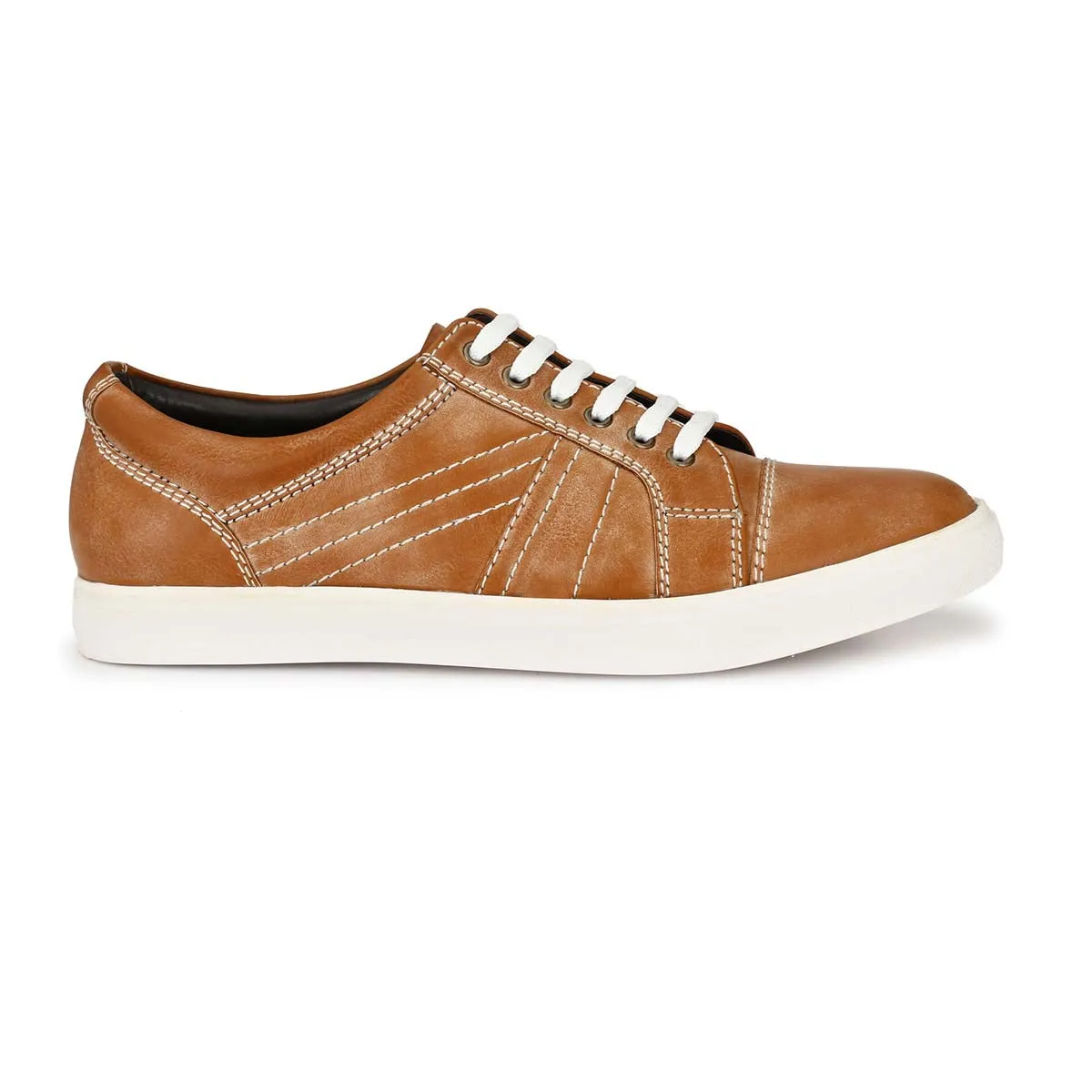 Tan Burnish Lace-up Sneakers